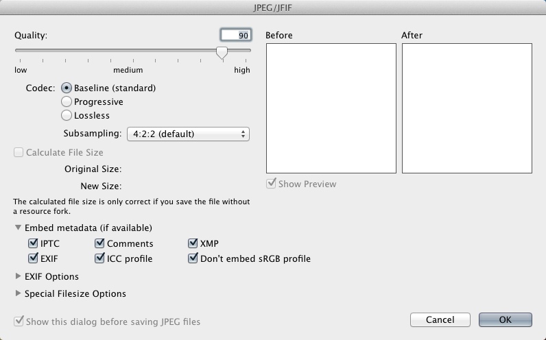 GraphicConverter 8.8 : Configuring Output Settings