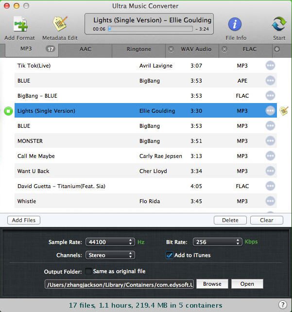 Ultra Music Converter 1.0 : Main Window
