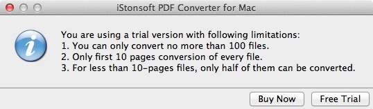 iStonsoft PDF Converter for Mac 2.8 : New Restriction 