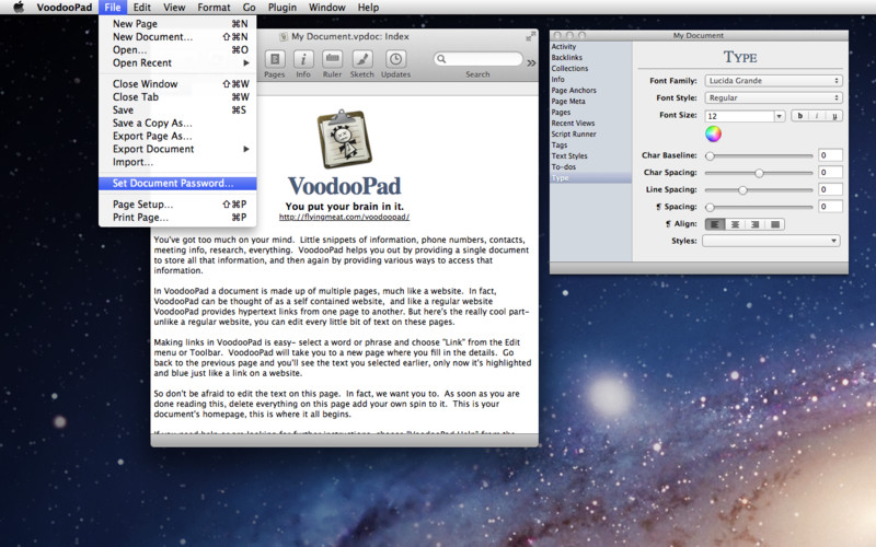 VoodooPad 5 5.1 : VoodooPad 5 screenshot