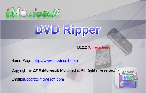 iMoviesoft DVD Ripper 1.6 : About window