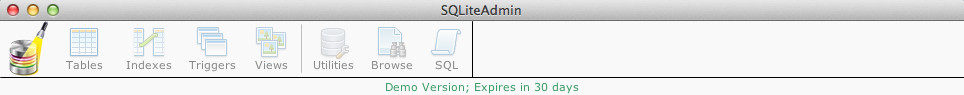SQLiteAdmin 1.3 : Main window