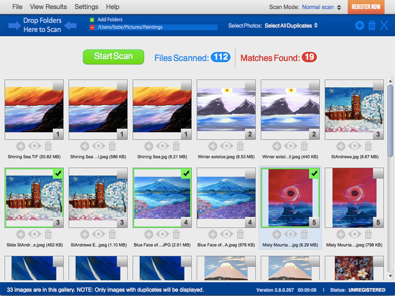 Duplicate Photo Cleaner 2.8 : Scan Results