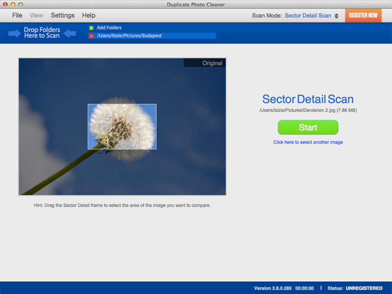 Duplicate Photo Cleaner 2.8 : Sector Detail Scan