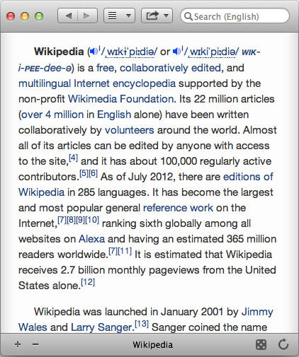 Quickipedia - Minimalistic Wikipedia Reader 1.0 : Main Window