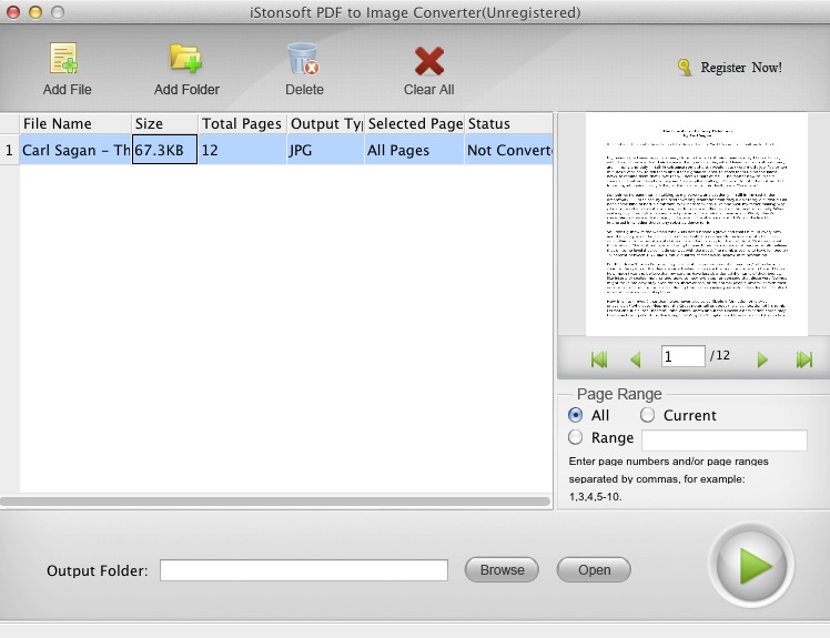 iStonsoft PDF to Image Converter 2.6 : Main window