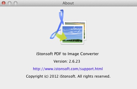 iStonsoft PDF to Image Converter 2.6 : About window