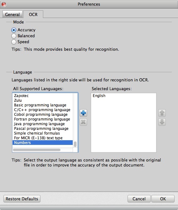 iSuper PDF Converter for Mac 6.0 : OCR Programming Language