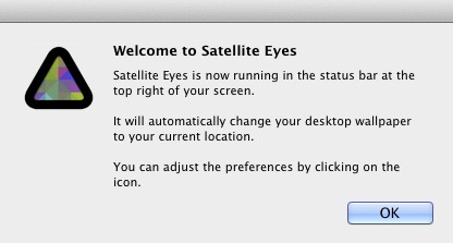 Satellite Eyes 1.2 : Welcome screen