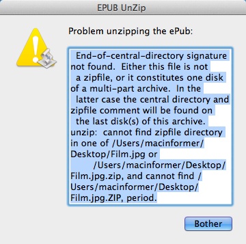 ePub UnZip 1.0 : Main window