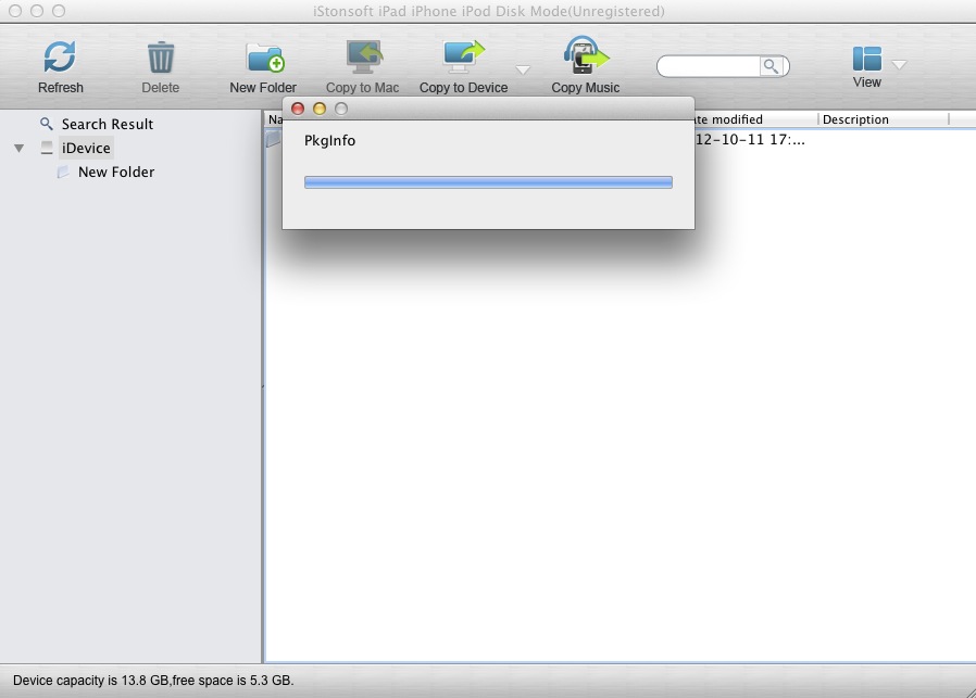 iStonsoft iPad iPhone iPod Disk Mode 2.1 : Transferring