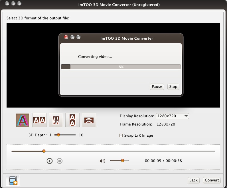ImTOO 3D Movie Converter 1.1 : Converting
