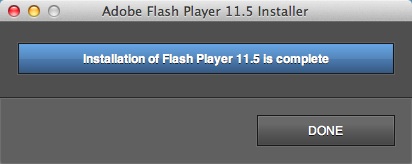 Flash Player Debugger : Install window