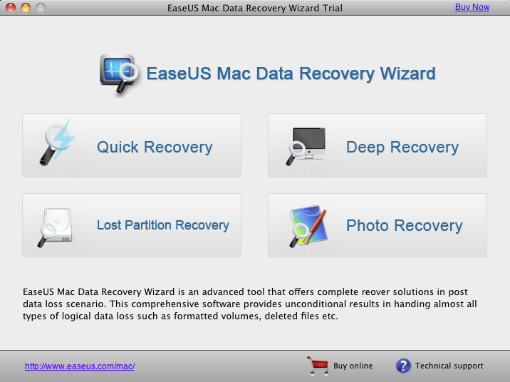 EaseUS Mac Data Recovery Wizard 5.6 : Main View