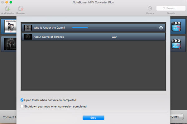 NoteBurner M4V Converter Plus for Mac 4.1 : conversion