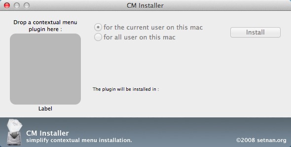 CMInstaller 1.0 : Main window