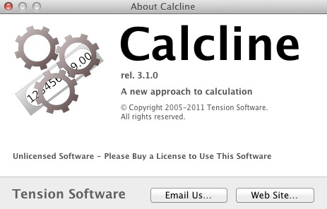 Calcline 3.1 : About window