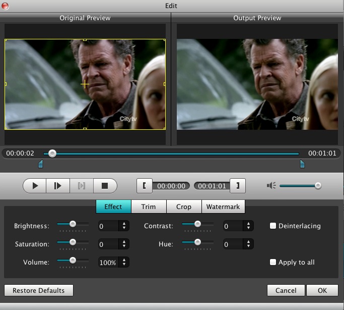 4Videosoft MP4 Video Converter for Mac 5.0 : Editor