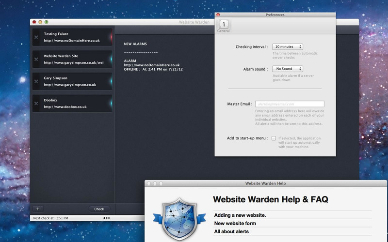 Website Warden 1.0 : Website Warden screenshot