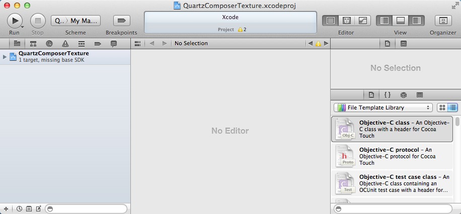 QuartzComposerTexture 1.1 : Main Window