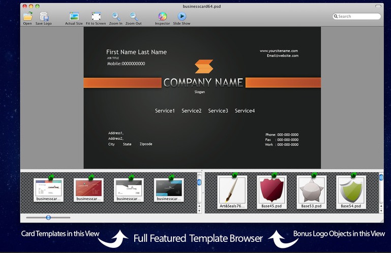 Business Card Maven PSD Templates for Adobe Photoshop Pack 2 - With Logos 1.2 : Main window