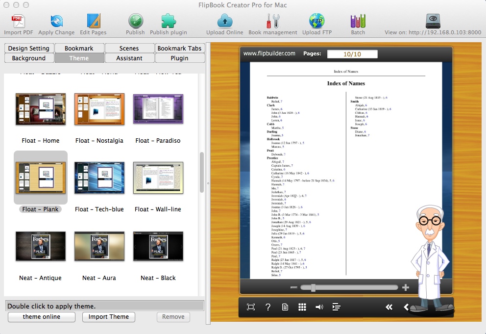 FlipBook Creator Pro 2.1 : Selecting Flipbook Theme
