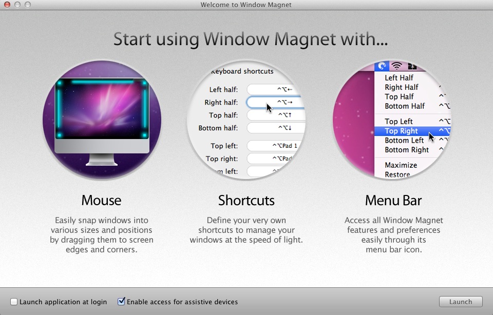 Window Magnet 1.5 : Welcome screen