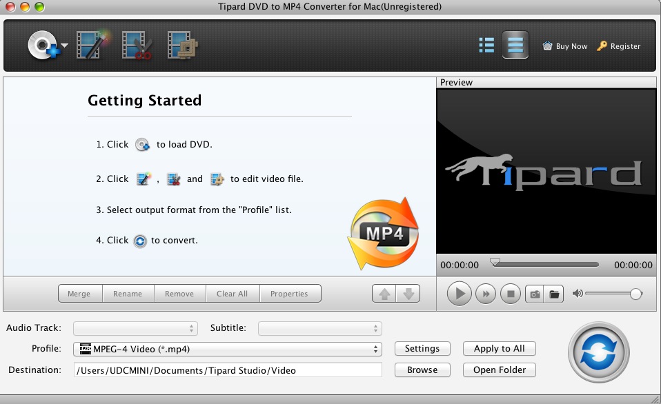 Tipard DVD to MP4 Suite for Mac 3.6 : DVD Ripper