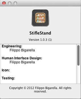 StifleStand 1.0 : About Window