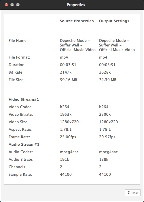 Xilisoft iPad Video Converter for Mac 7.8 : Checking Input File Info