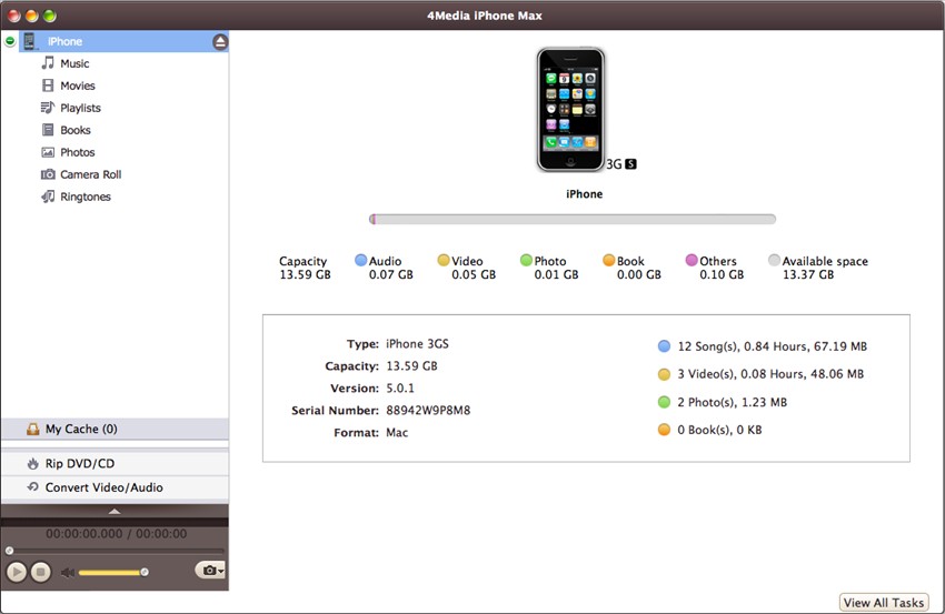 4Media iPhone Apps Transfer for Mac 1.0 : Main Window