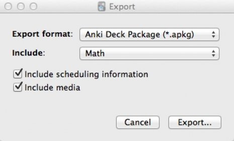 Exporting Study Cards
