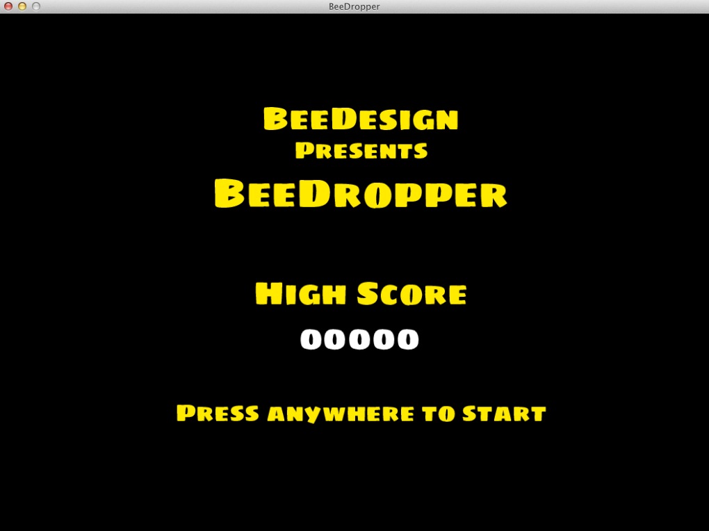BeeDropper 1.2 : Main menu