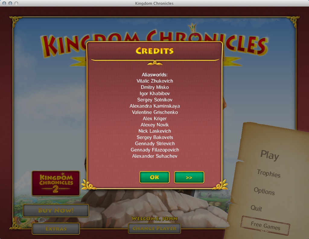 Kingdom Chronicles : Credits Window