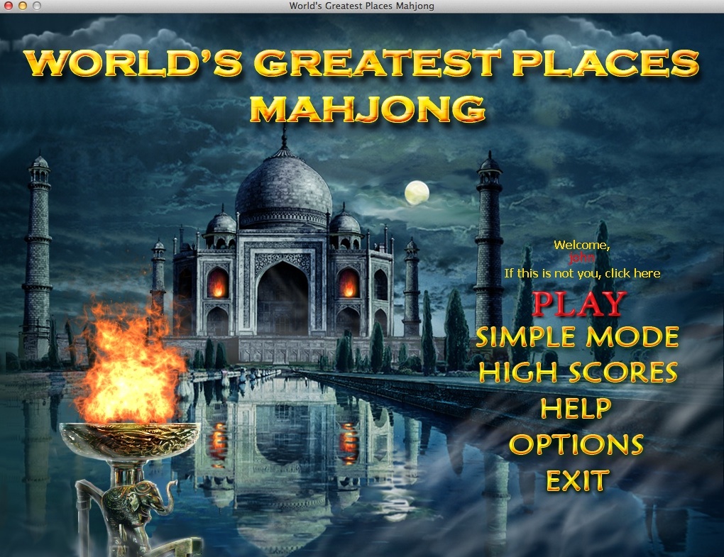 World's Greatest Places Mahjong : Main Menu