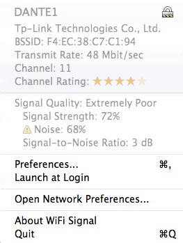 WiFi Signal 1.3 : Menu