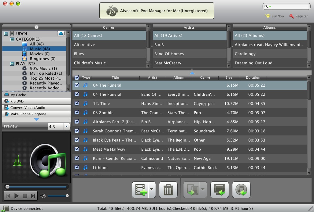 Aiseesoft iPod + iPhone 4 Mac Suite 6.2 : iPod manager