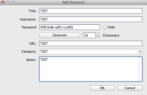 Easy Password Storage 3.2 : Add password