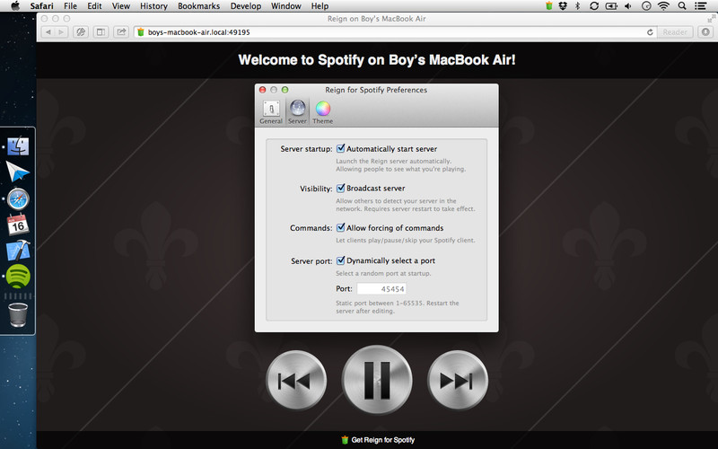 Reign for Spotify 1.0 : Reign for Spotify screenshot