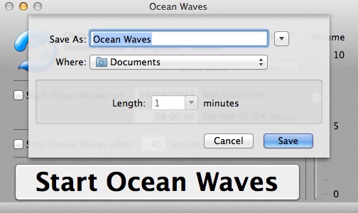 Ocean Waves 2.0 : Export sound clip