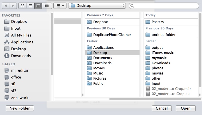 SoundConverter : Selecting Destination Folder