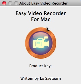 Easy Video Recorder 1.0 : About Window