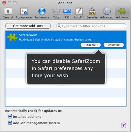 SafariZoom 1.7 : Main window