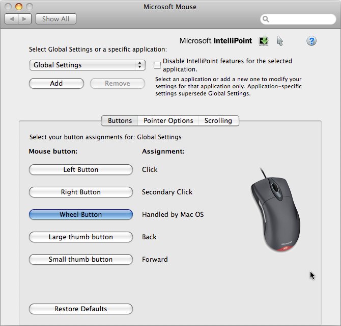 Microsoft Mouse Installer : Main window