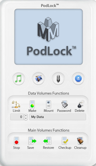 PodLock 1.1 : Main window