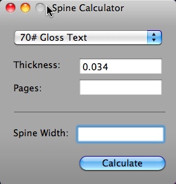 Spine Calculator 1.0 : Main window