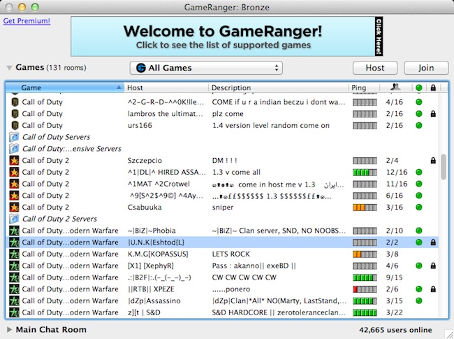 GameRanger 4.6 : User Interface