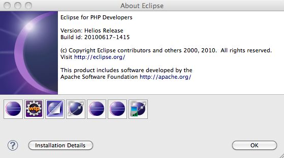 eclipse-php 2.2 : Main window