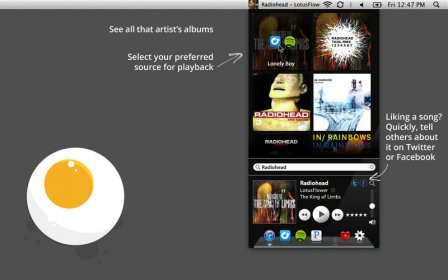 Music Control for iTunes, Spotify, Rdio and Personalized Internet Radio screenshot