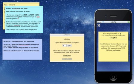 AirStickies - Confidential sync with your phone screenshot